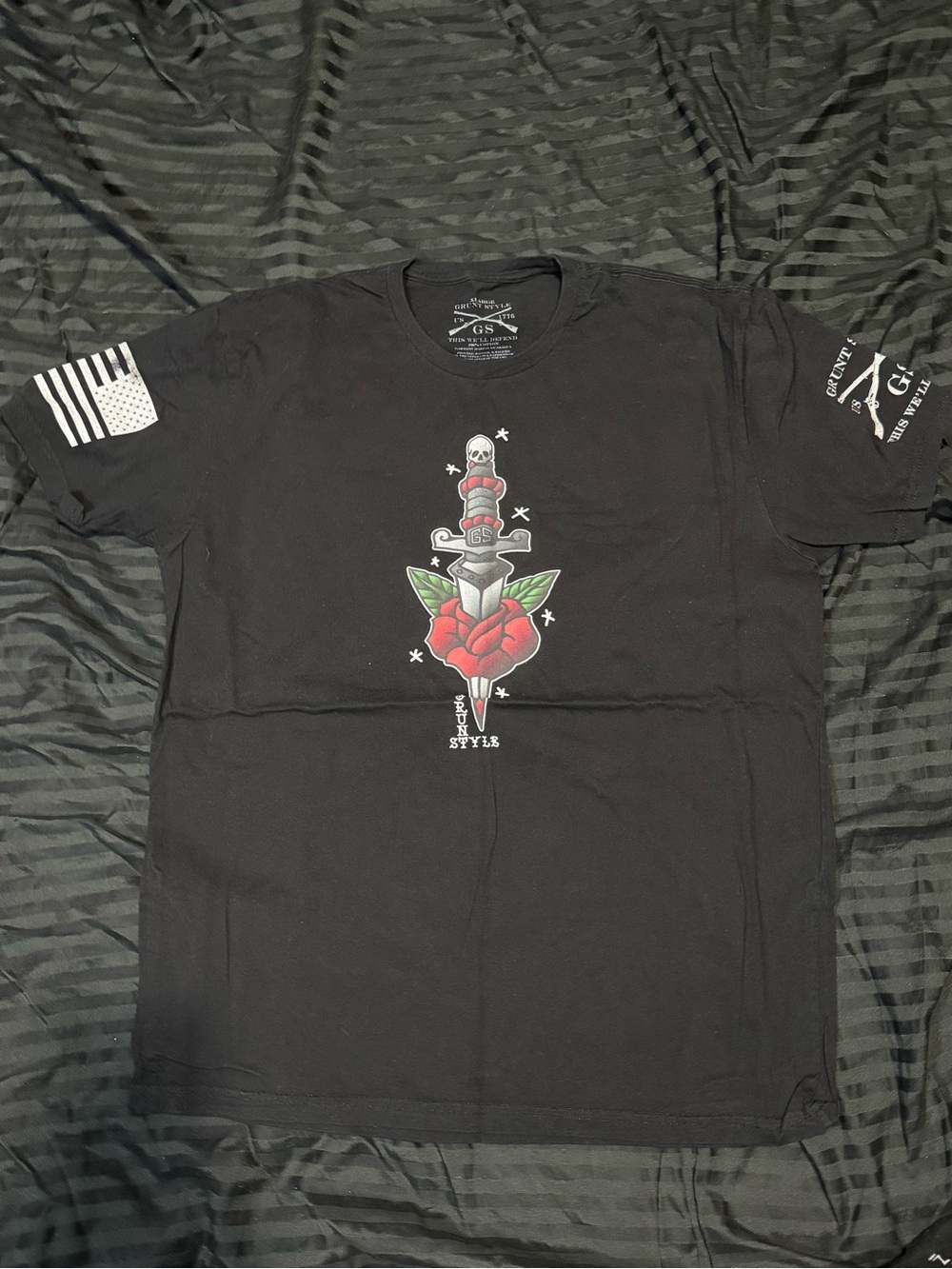 Grunt Style Rose Dagger Skull Graphic